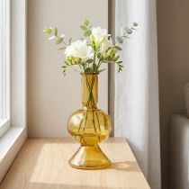 Article Mini vase vase en verre jaune vase à fleurs verre Ø8cm H16,5cm