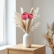 Article Fleurs séchées coupelles décoratives en forme de cloche sur tige rose 42cm 3 pcs