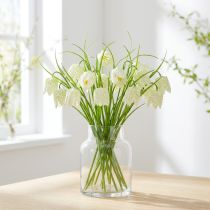 Article Fleurs en damier Fritillaria artificielles blanc, vert 40cm 12 pcs