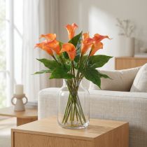 Article Calla Lily Abricot Calla Fleurs Artificielles Orange Exotique 44cm