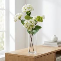 Article Fleur artificielle plante boule de neige Virburnum blanc Ø8cm 64cm