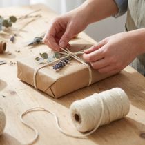 Article Ruban de jute cordon de jute ruban décoratif jute crème Ø3mm 200m