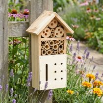 Article Hôtel à insectes maison à insectes en bois de sapin naturel 13,5x8x26cm