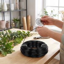 Article Fil d'aluminium Ø2 mm, bobine de 60 m, 500 g - Fil souple noir pour loisirs créatifs, idéal pour l'art floral, le modélisme et la création de bijoux.