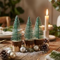 Article Décoration de Noël Sapin de Noël enneigé 10cm 8pcs