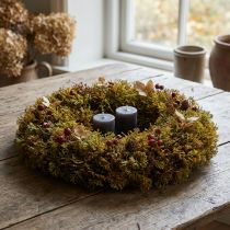 Article Couronne de mousse artificielle décorative avec cintre marron vert Ø30cm