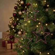 Article Étoiles décoratives violettes pailletées 12 cm – Lot de 12