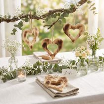 Article Coeurs en bois cintre décoratif coeur en coeur flammé 15×15cm 4pcs