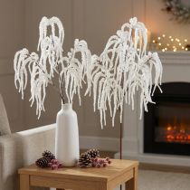 Article Branche décorative saule pleureur décoration hivernale paillettes blanches 82cm 2pcs
