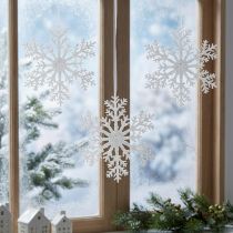 Article Décoration flocon de neige cristal de glace à suspendre 18×20cm 4pcs