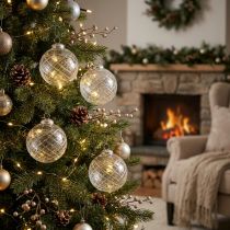 Article Boules de Noël verre clair boules de sapin de Noël Ø10cm 3pcs