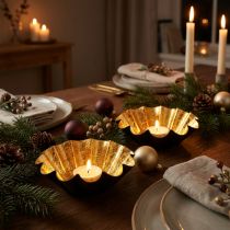 Article Photophore décoration de Noël moule à pâtisserie noir or Ø12cm 2pcs