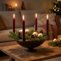 Article Bol décoratif bougeoir tige bougeoir métal marron Ø34cm