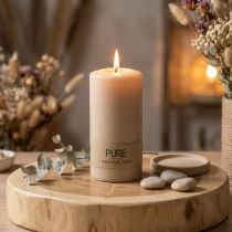 Article Bougie pilier PURE Bougies Wenzel beiges 130/70mm