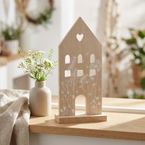 Article Maison décorative en bois, support de table en bois 28,5 cm