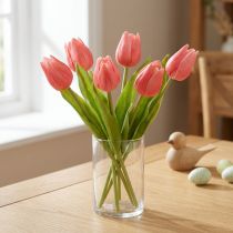 Article Tulipes de haute qualité, répliques réalistes pour vases de table, 21 cm, lot de 6