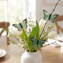 Article Décoration papillon, ornement léger pour l'intérieur et l'extérieur, 7 cm, lot de 12