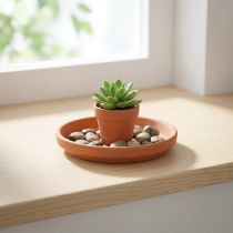 Article Dessous de plat, terre cuite, bol alimentaire, socle de rangement Ø8,8cm