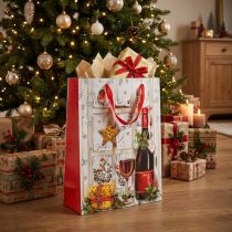 Article Sac cadeau de Noël 8cm x 18cm H24cm lot de 2