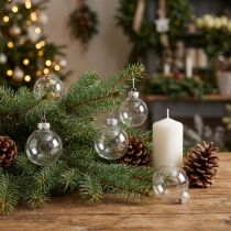 Article Mini boules de Noël en verre rétro transparent Ø3cm 22 pcs