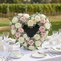 Article Coeur en mousse florale noir 33 cm 2 pièces décoration de mariage