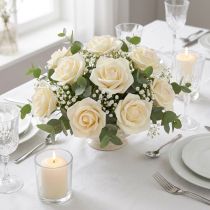 Article Roses en mousse Vanille Roses artificielles Ø6cm 27 pcs