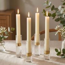Article Bougies coniques crème unies, 34 mm x 240 mm, lot de 4