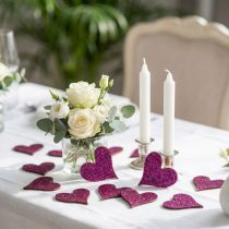 Article Décoration à disperser coeur violet 3-5cm 48 pcs