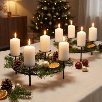 Article Bougeoir pour 4 bougies décoration de table métal noir Ø23.5cm 2pcs