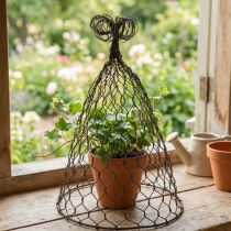Article Capot fil, cloche décorative, treillage en métal Marron H25cm Ø16cm