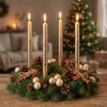Article Bougies de Noël bougies en bâton crème de Noël 25cm 4 pièces