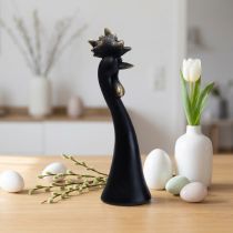 Article Décoration de Pâques décoration poulet coq noir or Ø9cm H29cm
