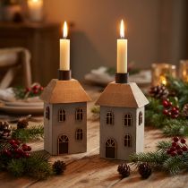Article Porte-bougies de Noël pour bougies coniques, 14,5 cm, lot de 2