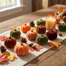 Article Mini décoration citrouille floquée à disperser 6 couleurs Ø4cm 24 pcs