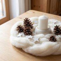Article Cordon de laine, ruban de laine blanche, 2 m, laine décorative pour loisirs créatifs et emballages