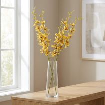Article Orchidée Cymbidium artificielle en tige florale pour décoration élégante, 95 cm, 2 pièces