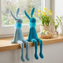 Article Lapin décoratif mignon pour Pâques, à poser sur un rebord de fenêtre, 36 cm, lot de 2