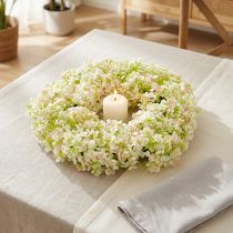 Article Couronne de fleurs artificielles mini décoration de table blanc rose Ø12cm 6 pcs