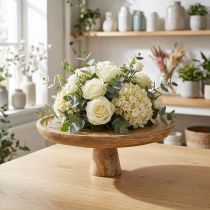 Article Assiette déco en bois avec socle Aspect naturel Ø25cm H10cm