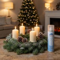 Article Spray neige argenté à paillettes pour fenêtres et décoration hivernale 150 ml