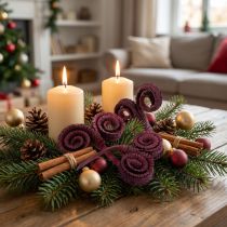 Article Décoration sèche Palm Male vin rouge 25 pièces