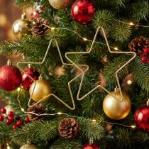 Article Lot de 6 étoiles en métal dorées Ø15 cm pour décoration de Noël
