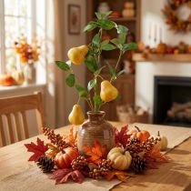 Article Branche de poirier artificielle décorative, jaune, 75 cm, branche fruitière, décoration florale artificielle