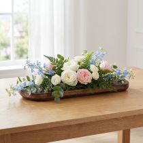 Article Plateau ovale en bois, émaillé brun foncé, plateau décoratif, 40×12cm