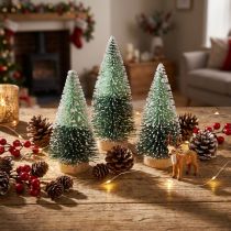 Article Mini sapin de Noël artificiel enneigé Ø5cm H10cm, lot de 6