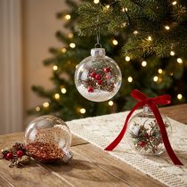 Article Boule de Noël en verre Ø7,5cm transparent 12 pcs