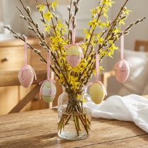Article Oeufs de Pâques à suspendre oeufs décoratifs colorés Ø4cm H6cm 6 pcs