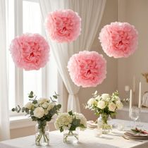Article Pom-pom de papier Rose clair Ø30cm 5pcs