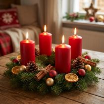 Article Bougie pilier 150/100 rouge 4pcs