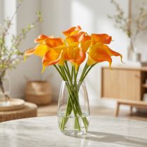Article Mini calla artificielle jaune 28cm 12 pcs
